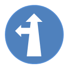 Sign 22 Compulsory Ahead or Turn Left